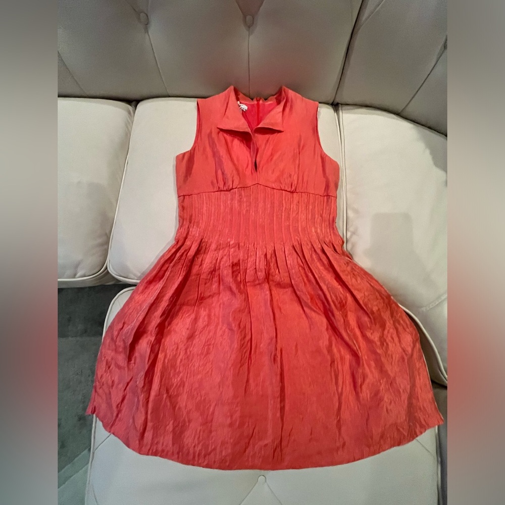 Elegant Coral Midi Dress